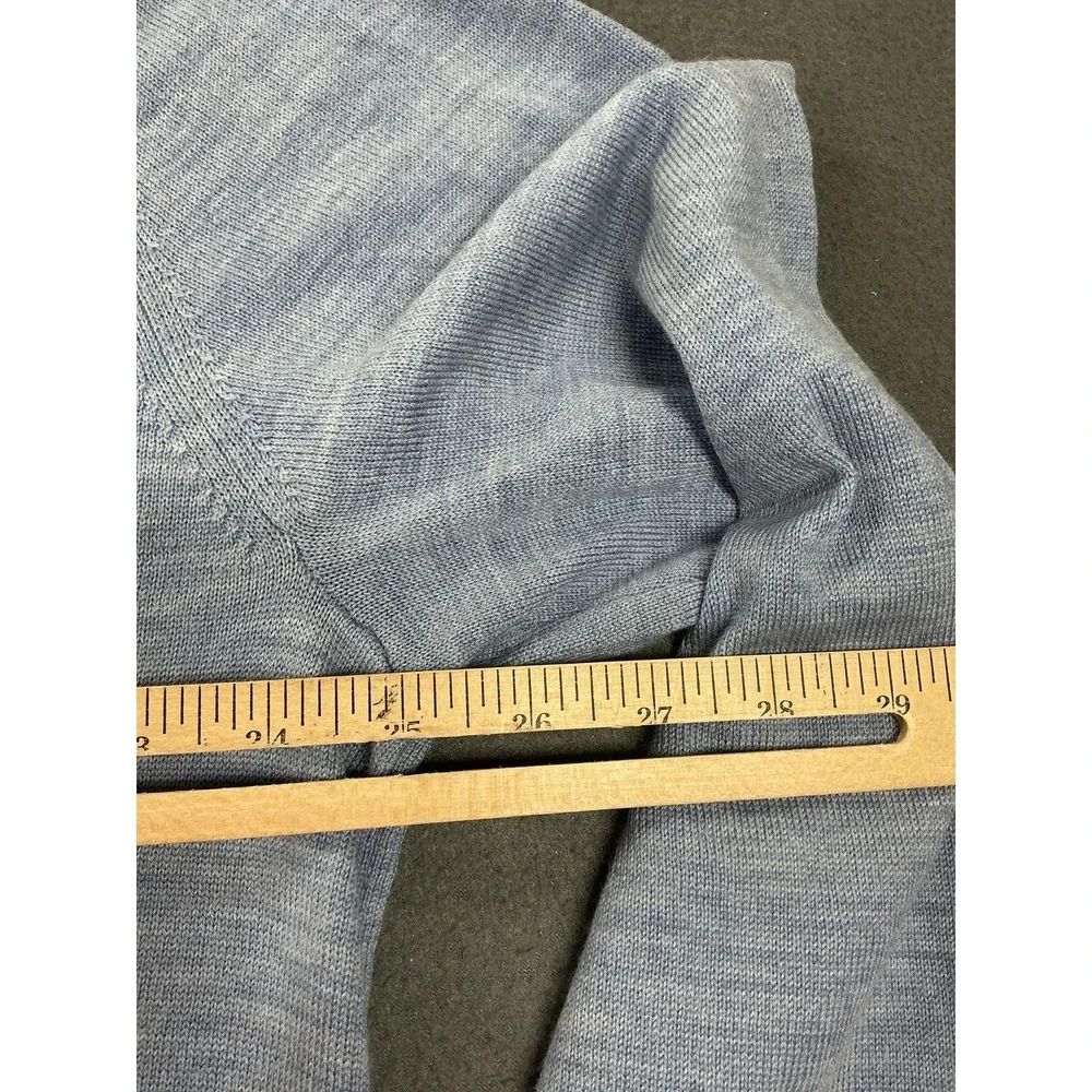 Banana Republic Sweater Mens 2XL Blue Merino Wool 1/4 Zip Mock Neck‎ Pullover